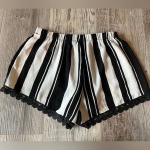 Black and White Striped Shorts